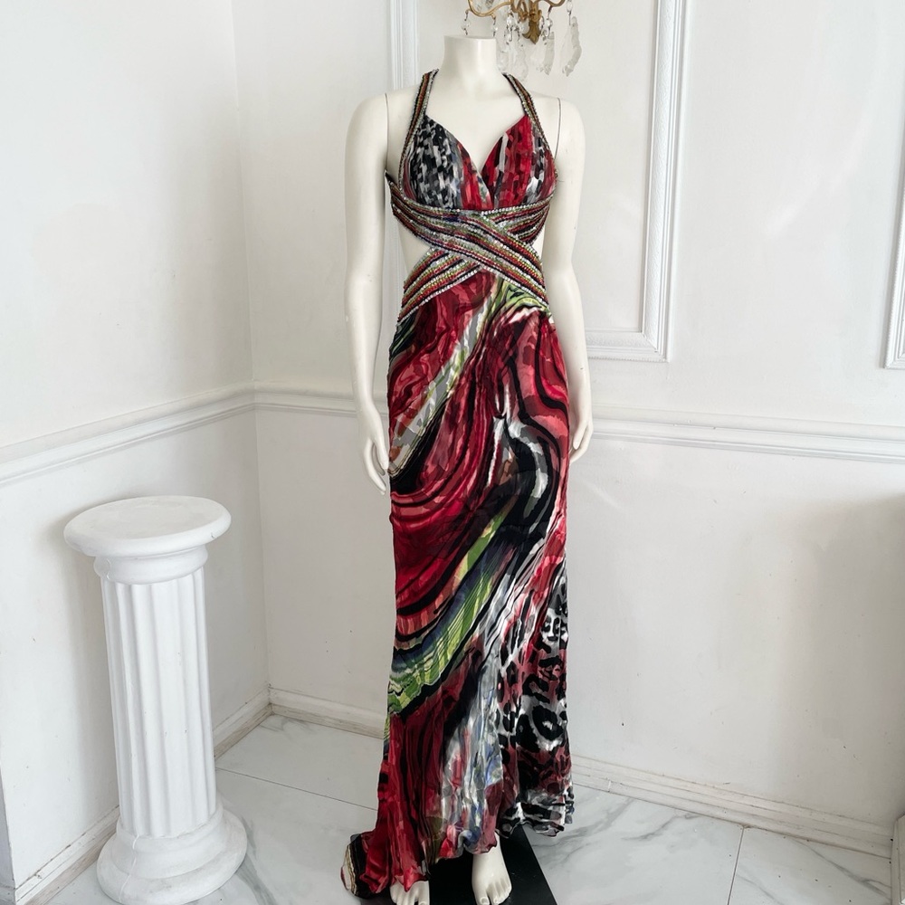 La Femme Women’s Vibrant Multicolor Maxi Dress - Picture 1 of 10